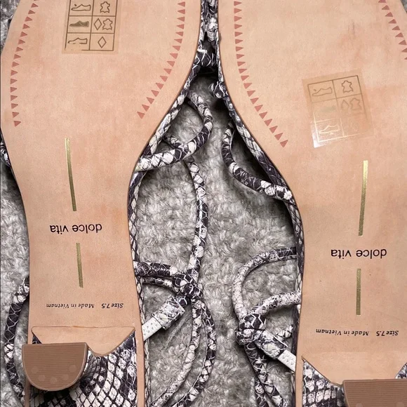 Dolce Vita Snakeskin Strappy Heels - Picture 5 of 5